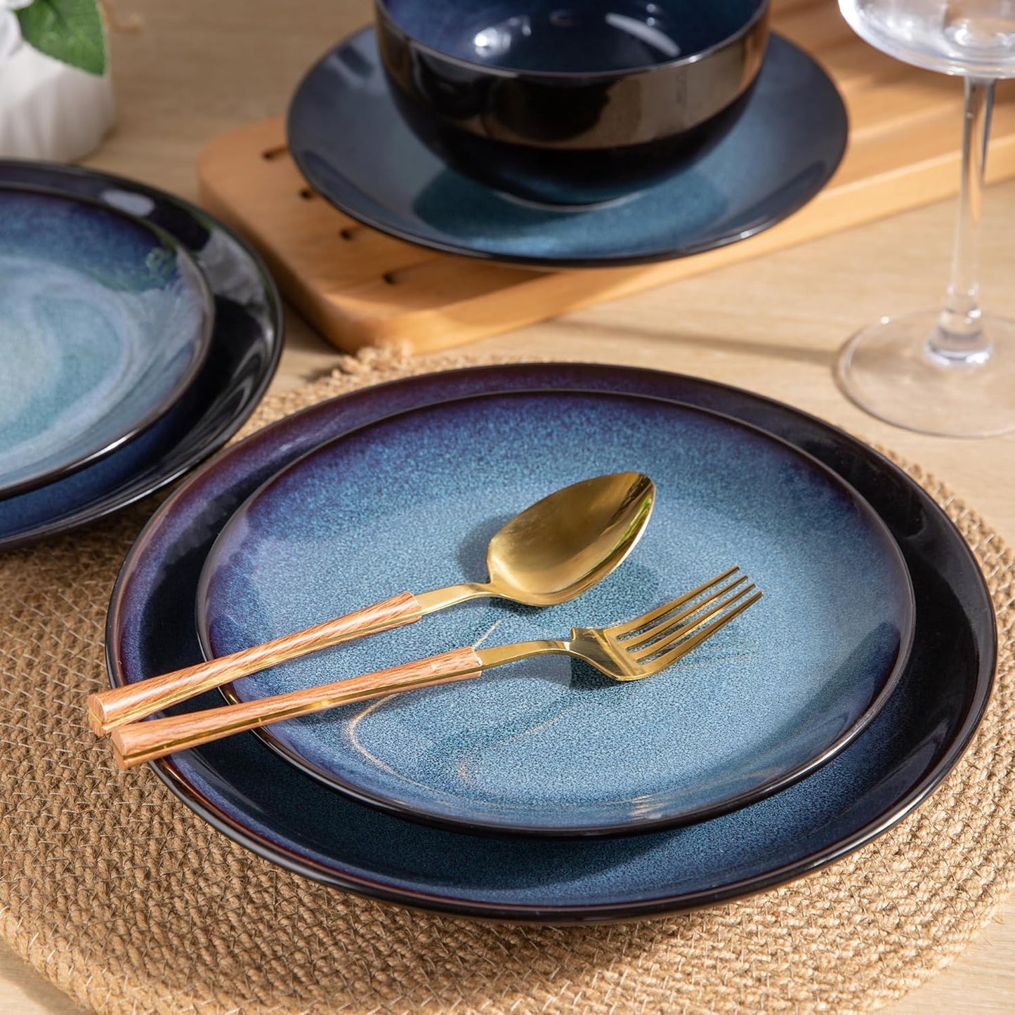 SLUDW069 Dinnerware Set - Dreamy Moonlight-Blue