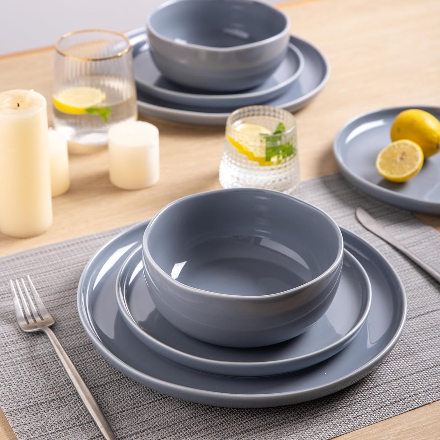 SLUDW065 Dinnerware Set - Jeans Gray