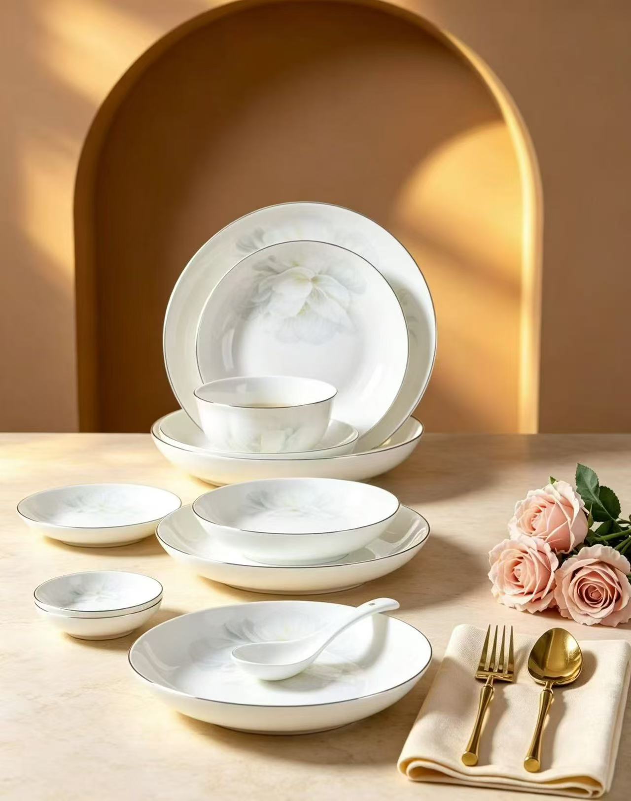 premium ceramic tableware-White