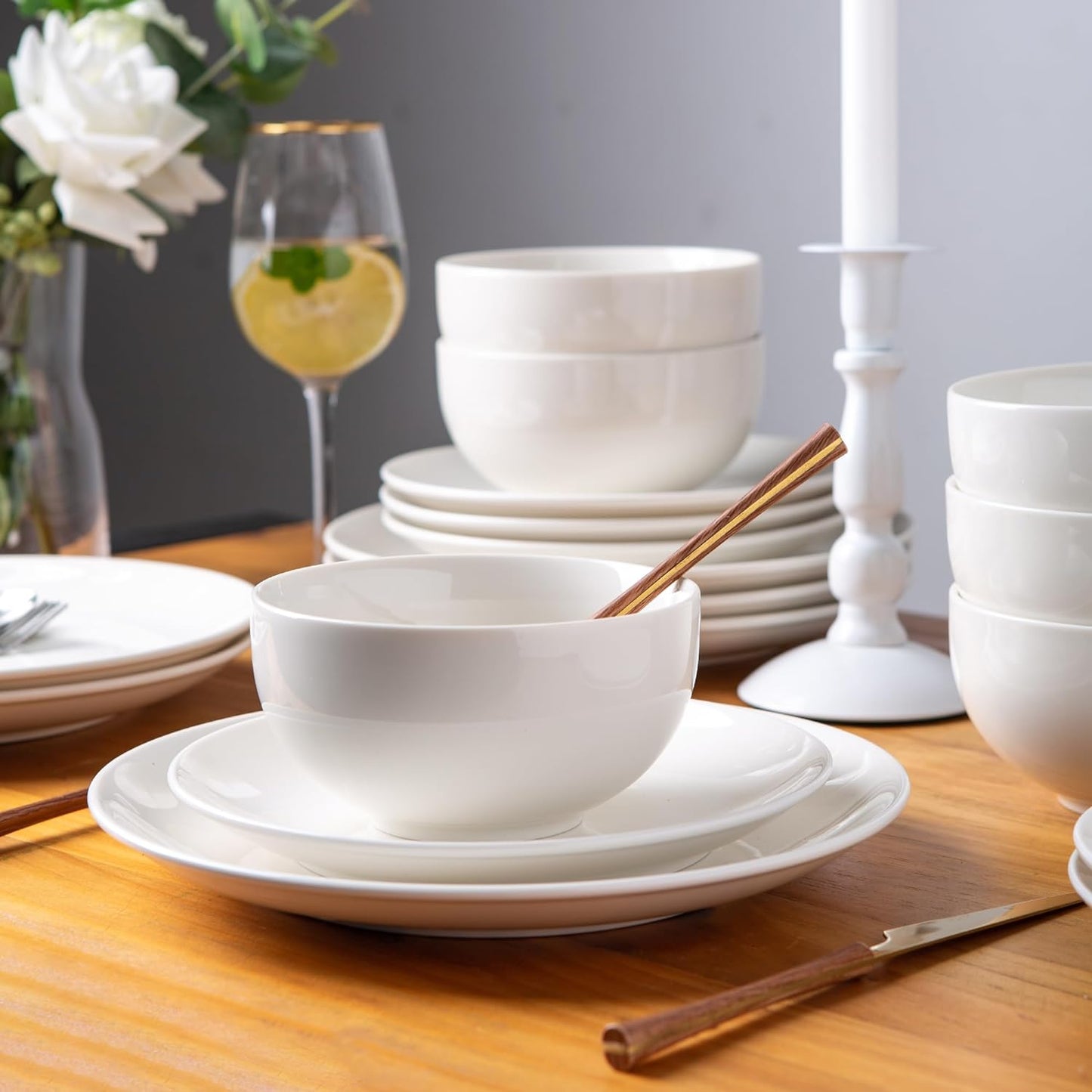 SLUDW069 Dinnerware Set - Dreamy Moonlight-White