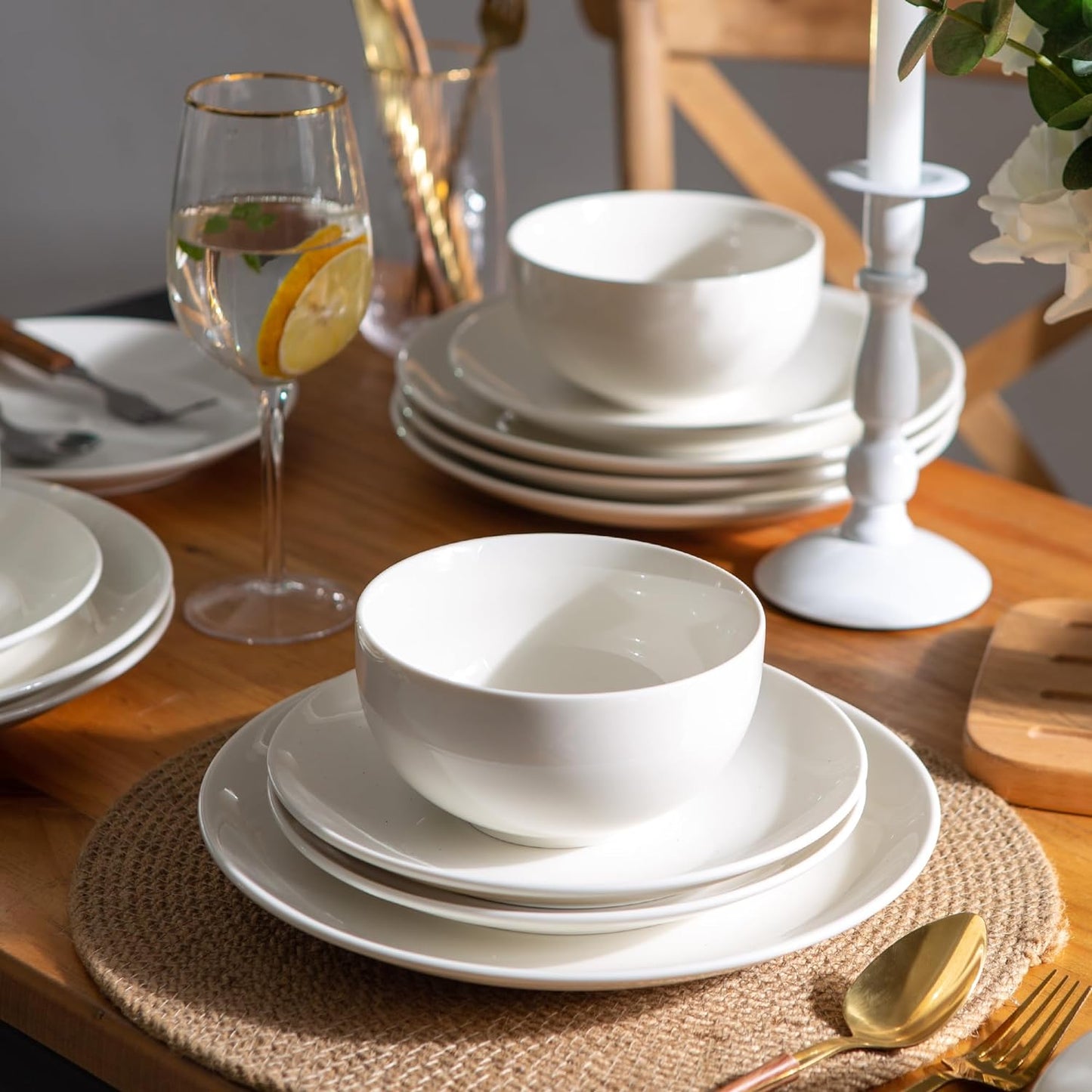 SLUDW069 Dinnerware Set - Dreamy Moonlight-White