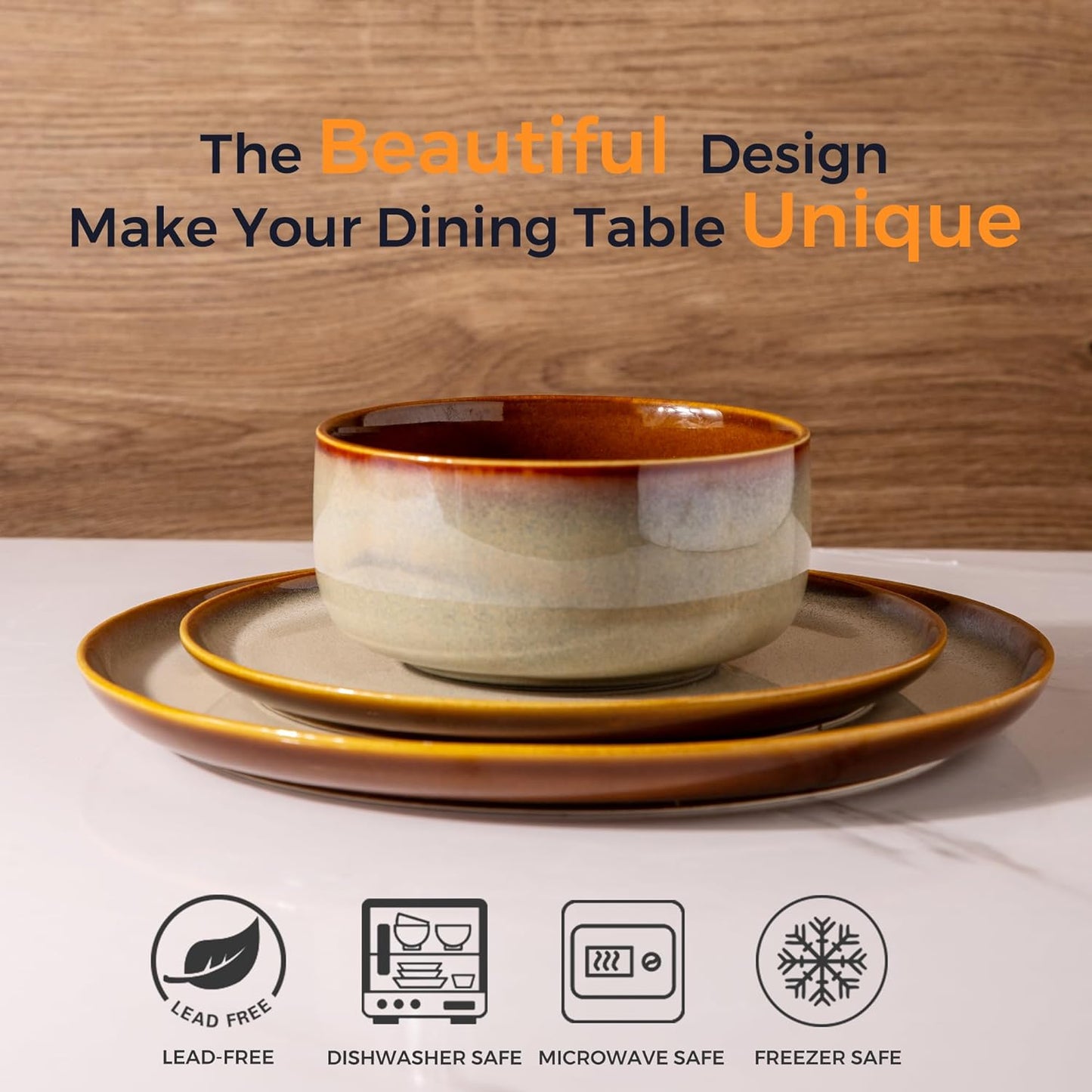 SLUDW011  Dinnerware Set - Kahki