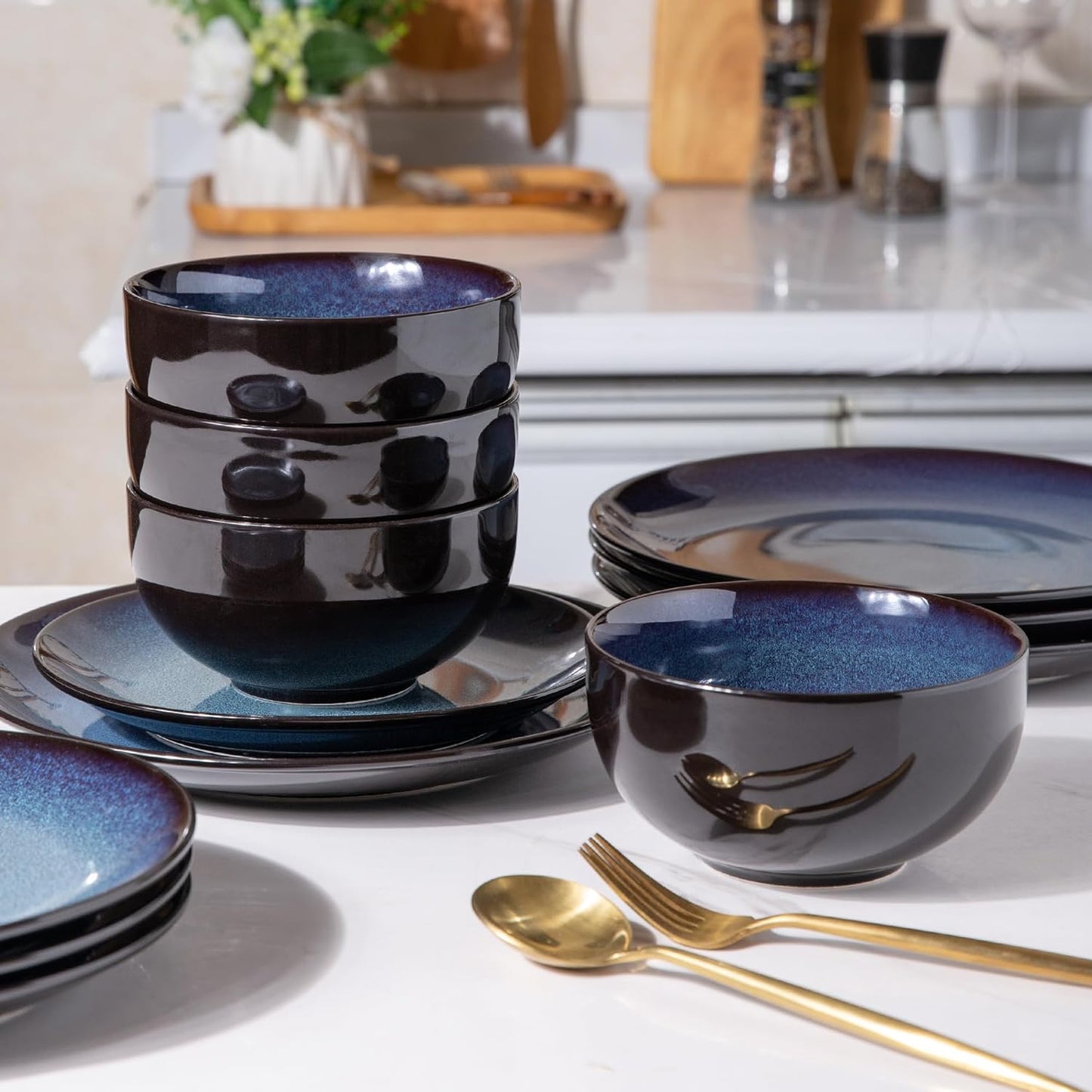 SLUDW069 Dinnerware Set - Dreamy Moonlight-Blue