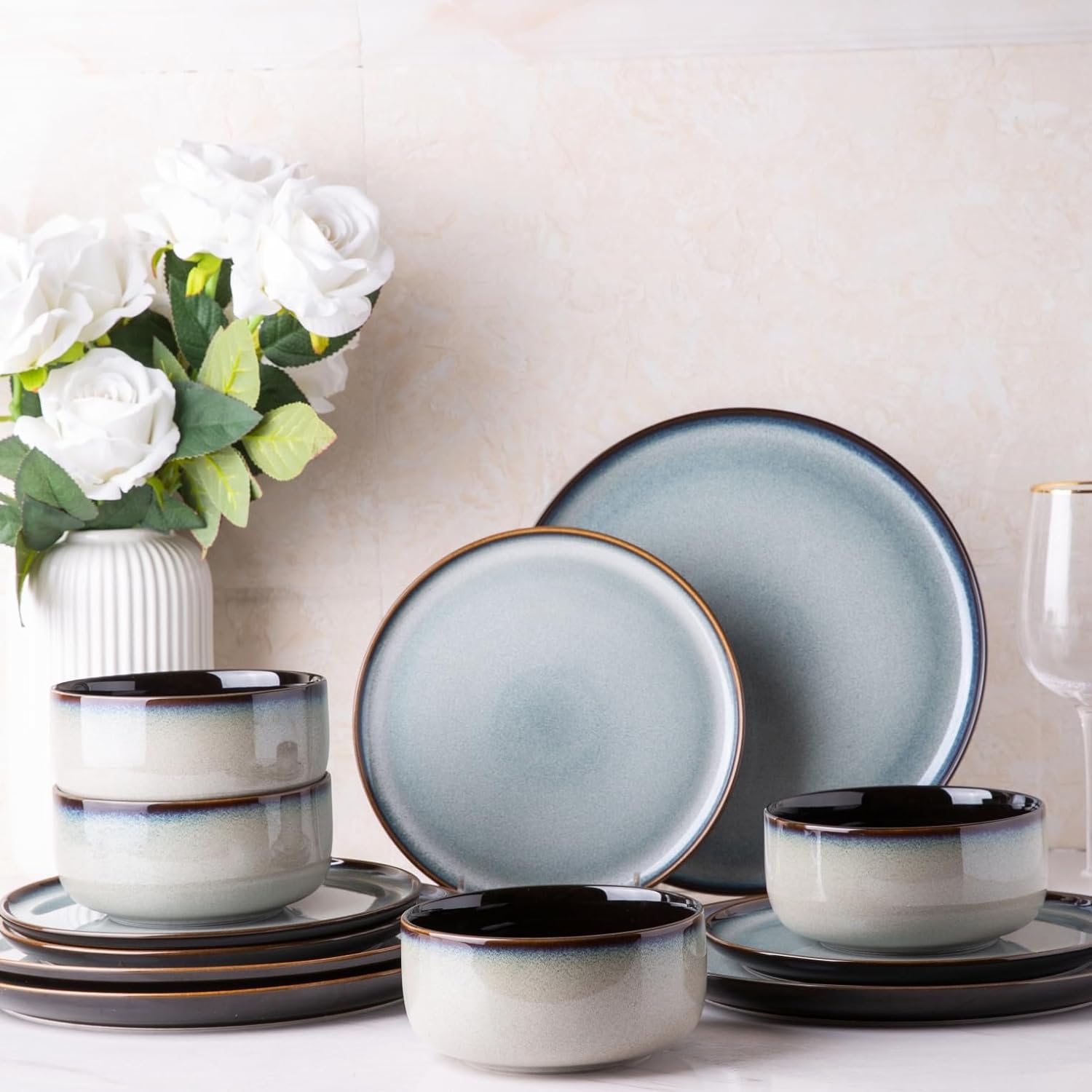 SLUDW011 Dinnerware Set - Gray White – Liling Ceramics