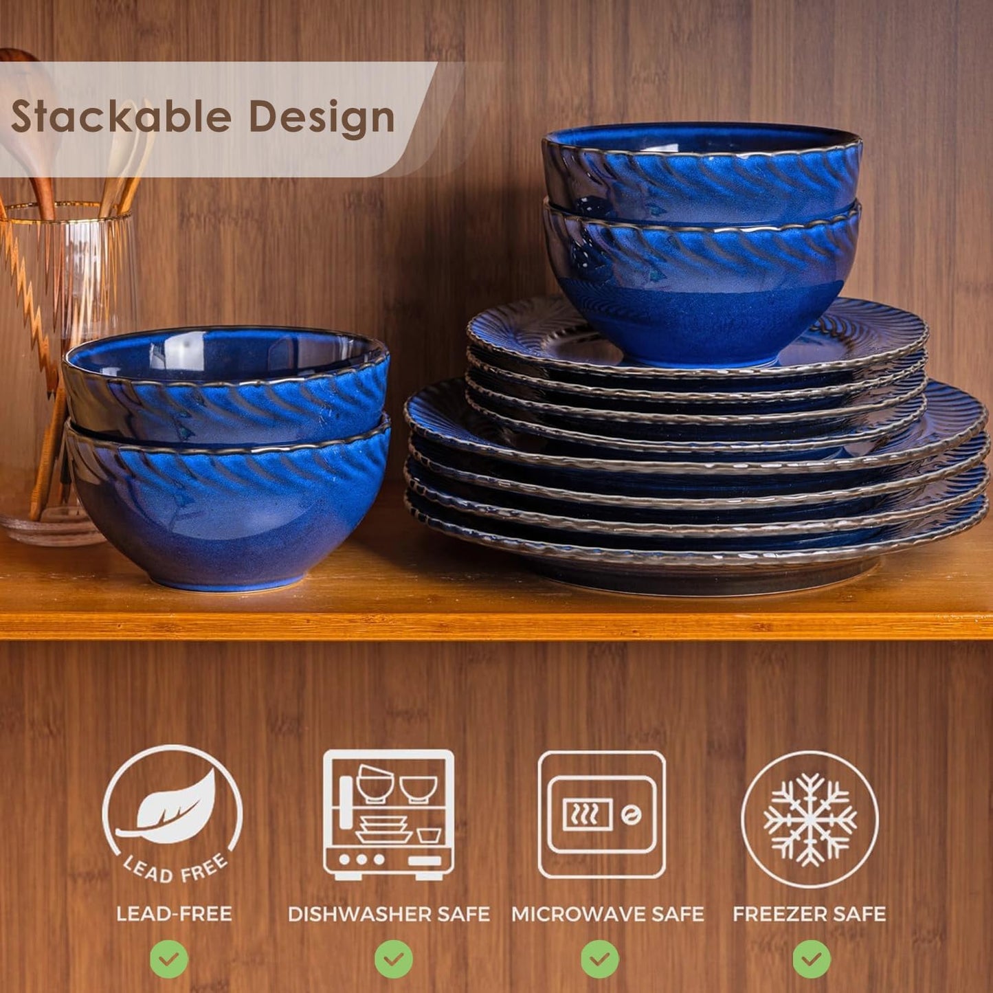 XTADW095 dinnerware set - Moody Blue