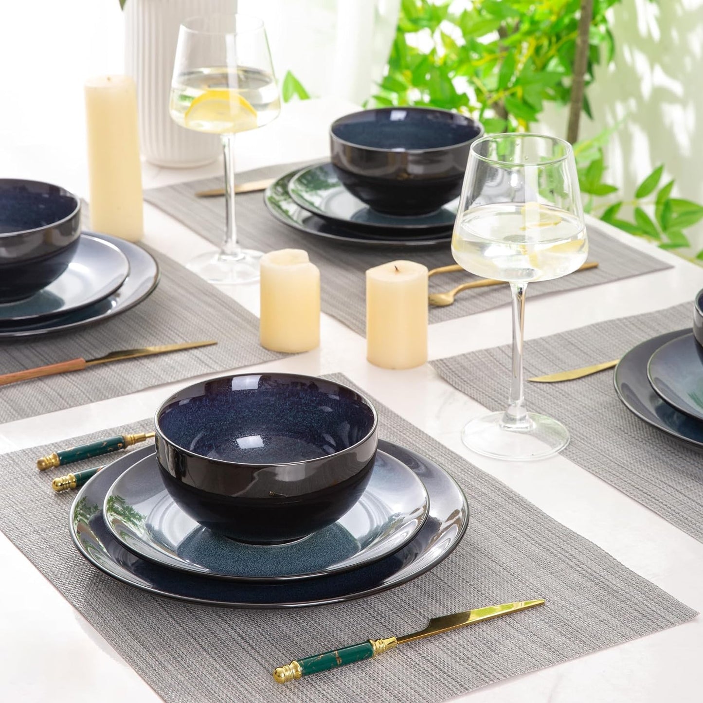 SLUDW069 Dinnerware Set - Dreamy Moonlight-Blue