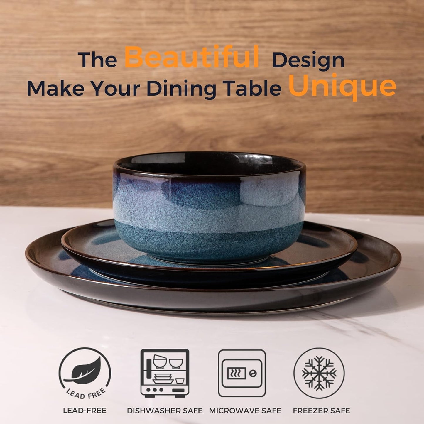 SLUDW011  Dinnerware Set - Blue