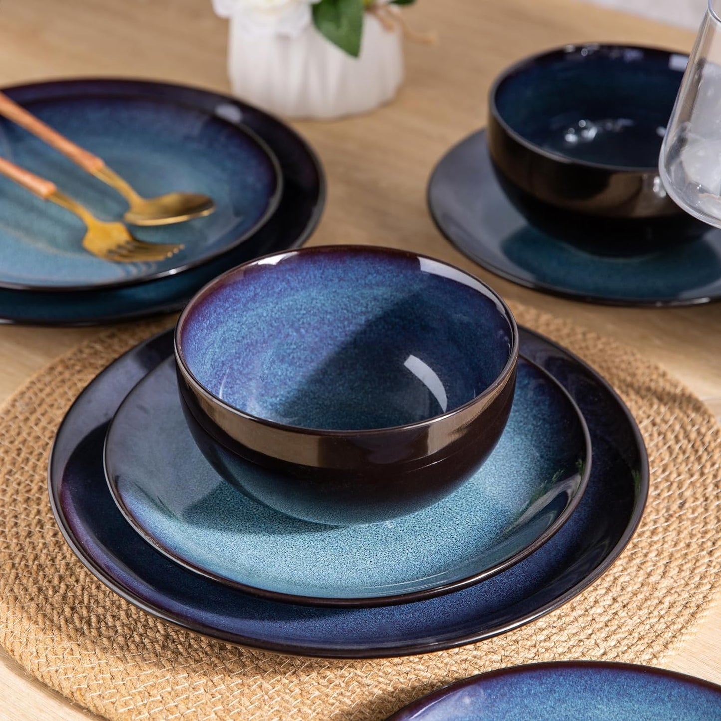 SLUDW069 Dinnerware Set - Dreamy Moonlight-Blue