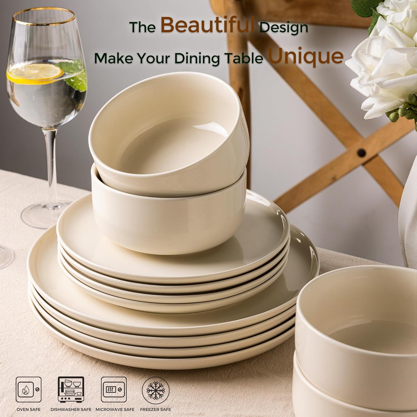 SLUDW011  Dinnerware Set - Cream