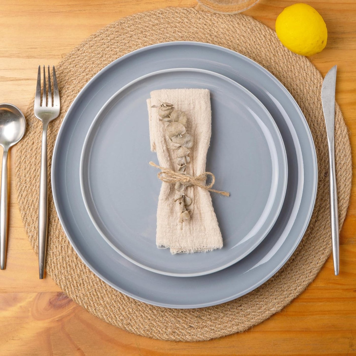 SLUDW065 Dinnerware Set - Jeans Gray