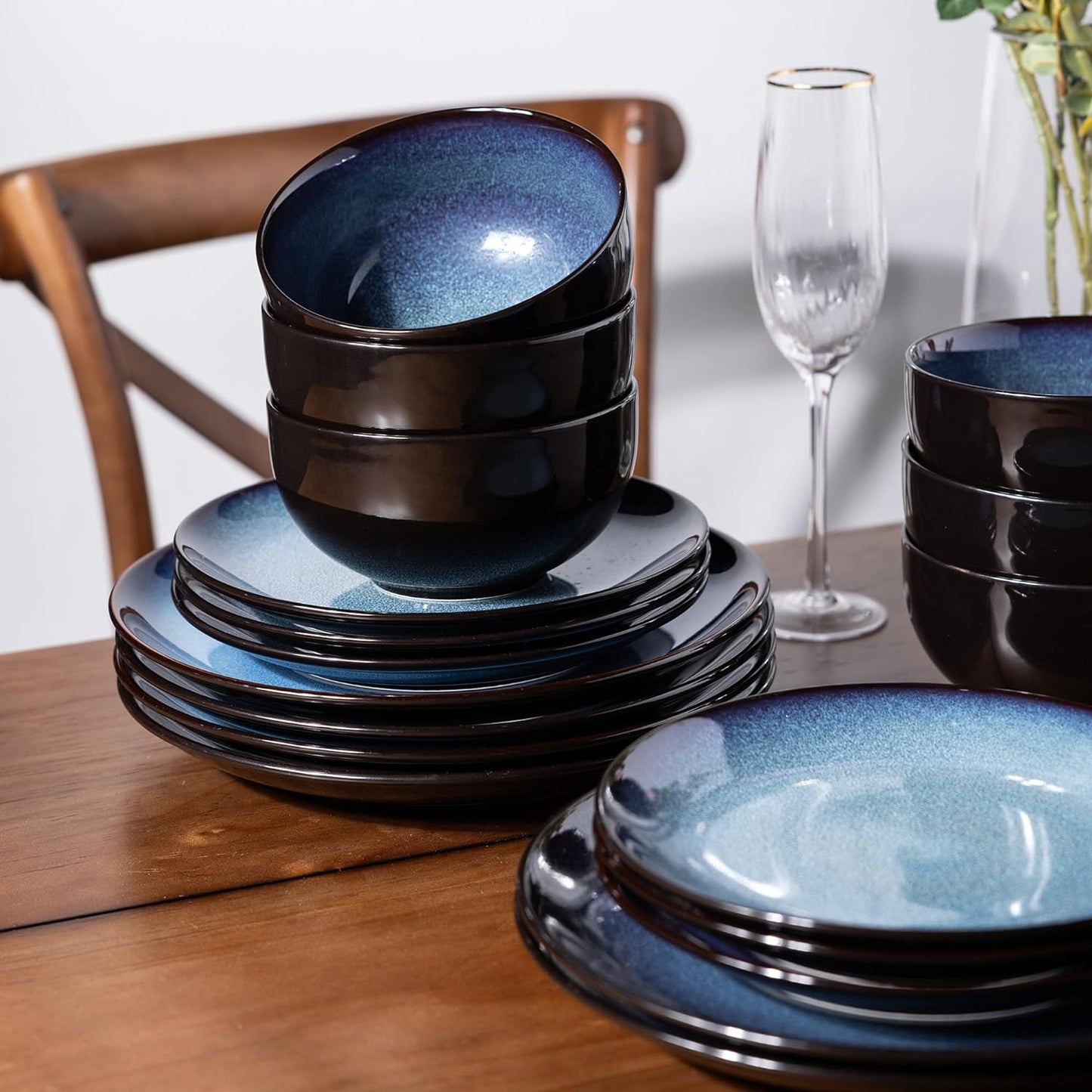 SLUDW069 Dinnerware Set - Dreamy Moonlight-Blue