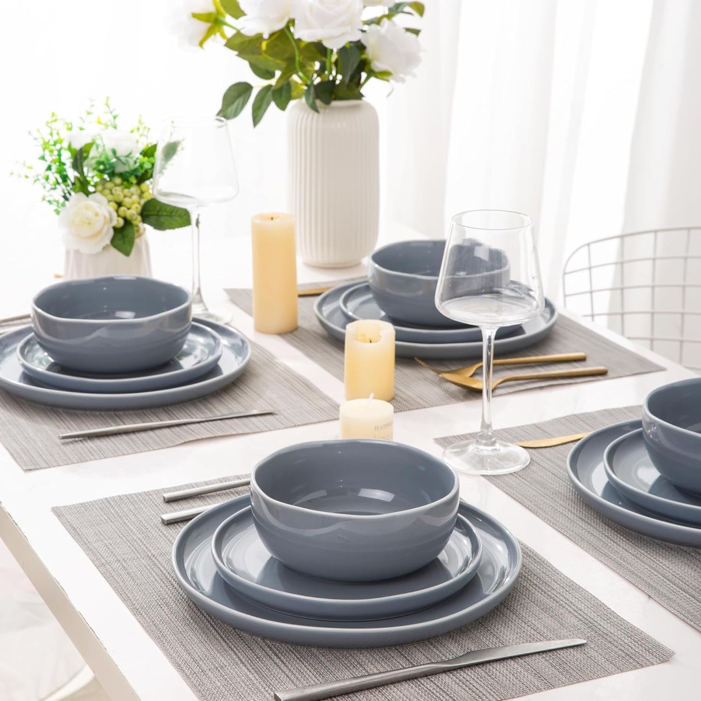 SLUDW065 Dinnerware Set - Jeans Gray