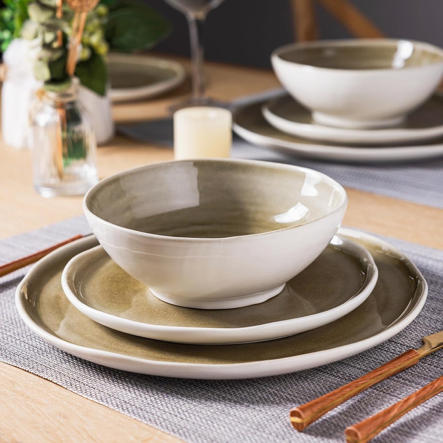 SLUDW015 Dinnerware Set - Olive