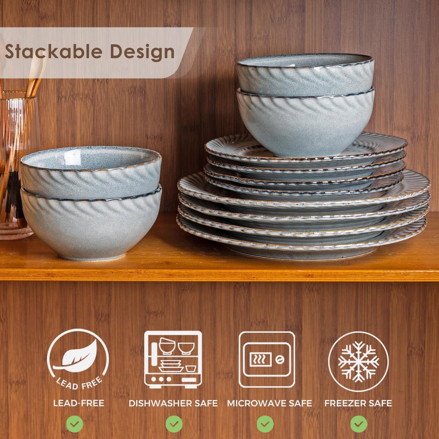 XTADW095 dinnerware set - Dusty Grey