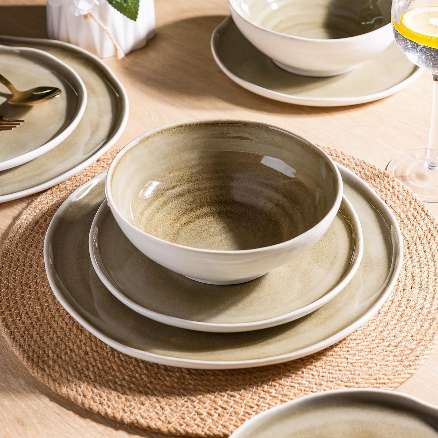 SLUDW015 Dinnerware Set - Olive