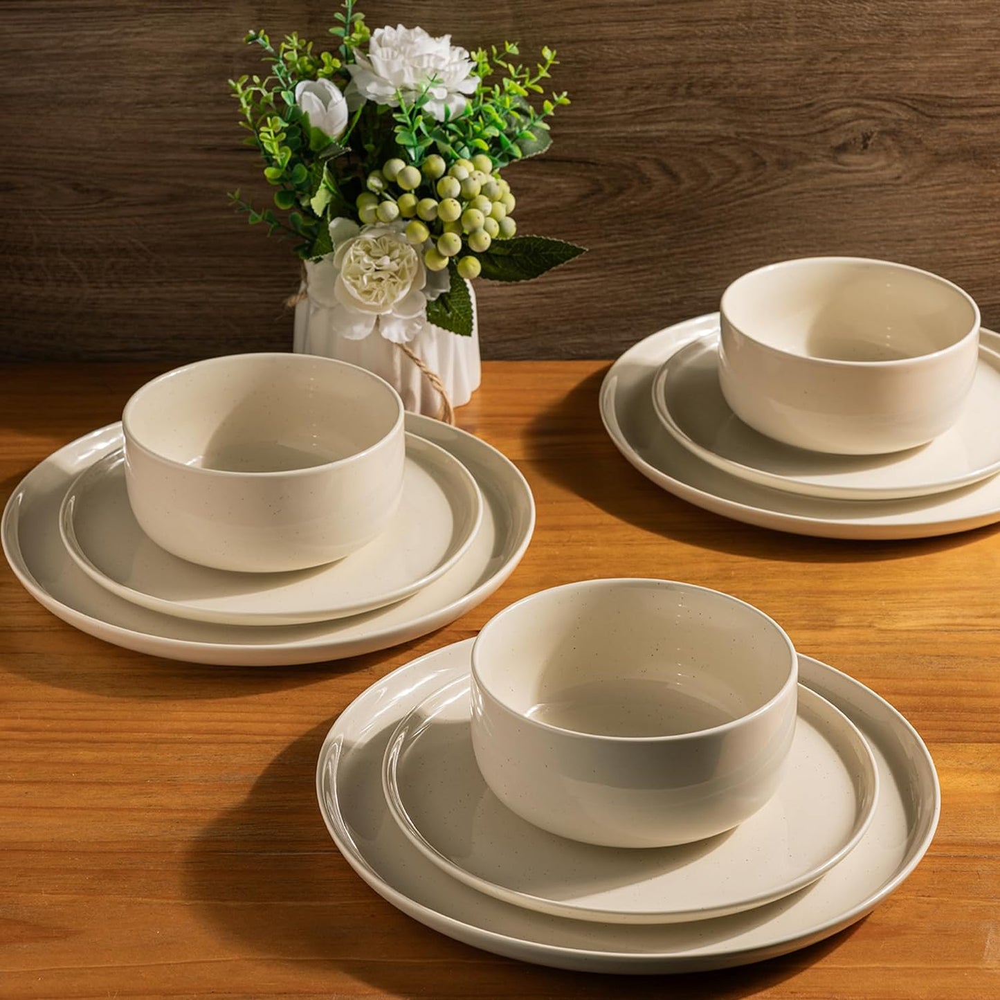 SLUDW011  Dinnerware Set - Cream With Speckle