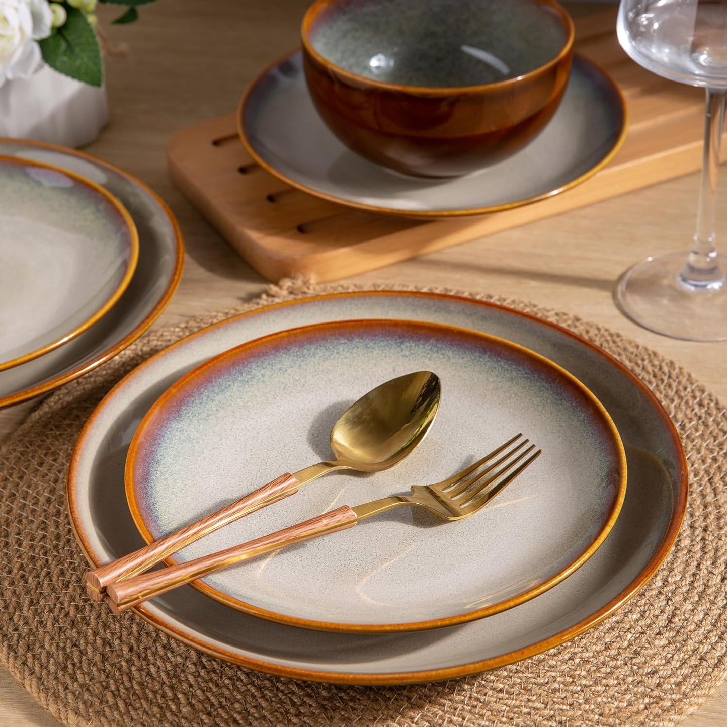 SLUDW069 Dinnerware Set - Dreamy Moonlight-Kahki