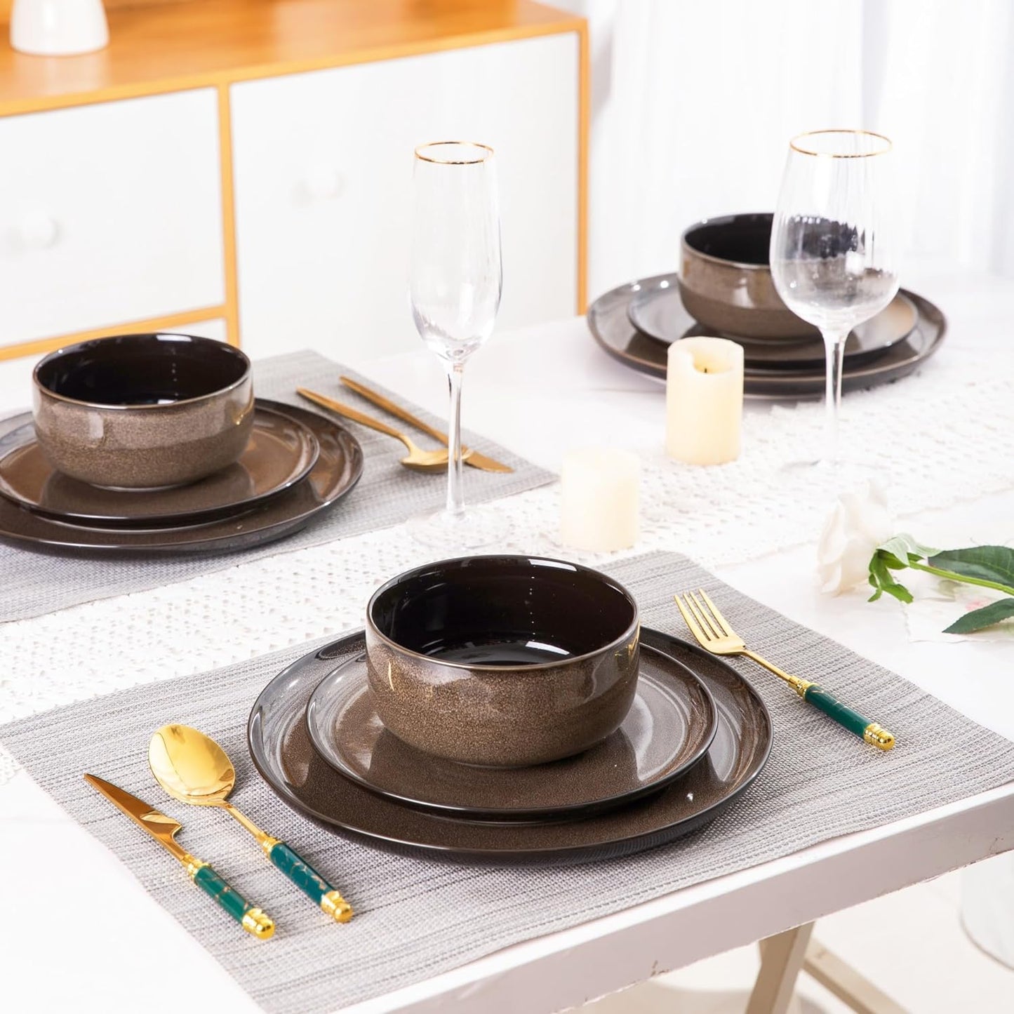 SLUDW011  Dinnerware Set - Chestnut